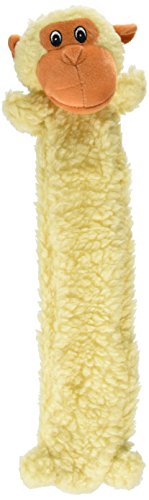 Pet Lou Natural Flat Fleece Monkey Stick Squeaker Dog & Puppy Toy, 17"