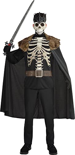 Amscan Party City Dark King Halloween Costume for Men, Standard Size, Includes Printed Shirt, Mask with Crown and Cape