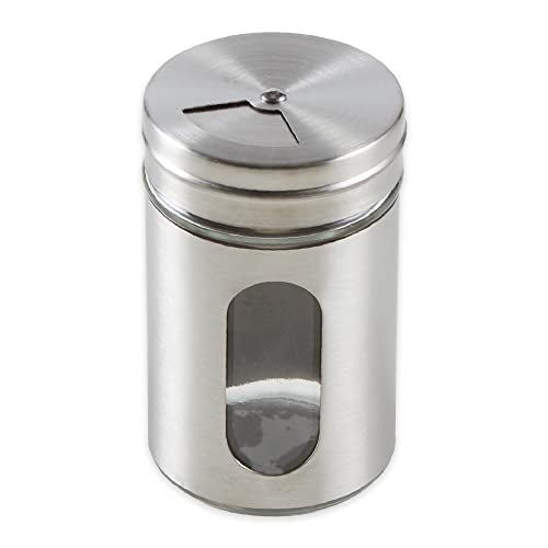 RSVP International Endurance Kitchen Collection Spice & Seasoning Shaker Bottle, Glass Encased in Stainless Steel, Adjustable Screw on Lid, 3 Fl oz Capacity