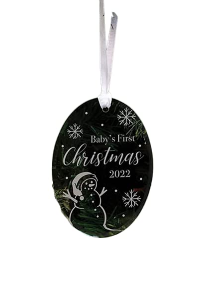 Carson Home Accents Baby's 1st Christmas Glass Oval Ornament, 4-inch Height