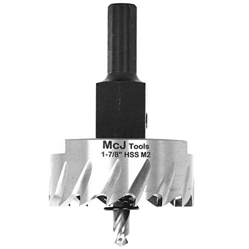 McJ Tools 1-7/8 Inch HSS M2 Drill Bit Hole Saw for Metal, Steel, Iron, Alloy, Ideal for Electricians, Plumbers, DIYs, Metal Professionals