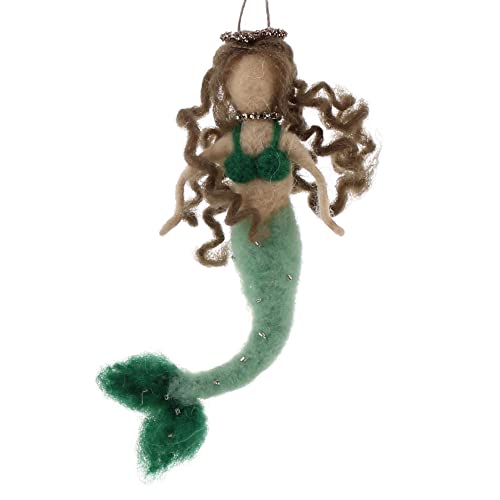 HomArt Green Mermaid Ornament, 7-inch Height, Felt