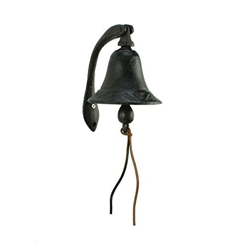 CTW Home Collection Cast Iron Logan Dinner Bell With Bracket Dinner Bell - Feel The Vibe Of Traditional Family Meals And Gatherings. Made Of Heavy Cast Iron - Measures 4"W X 5¬¨¬®≈í¬©"D X 6"T