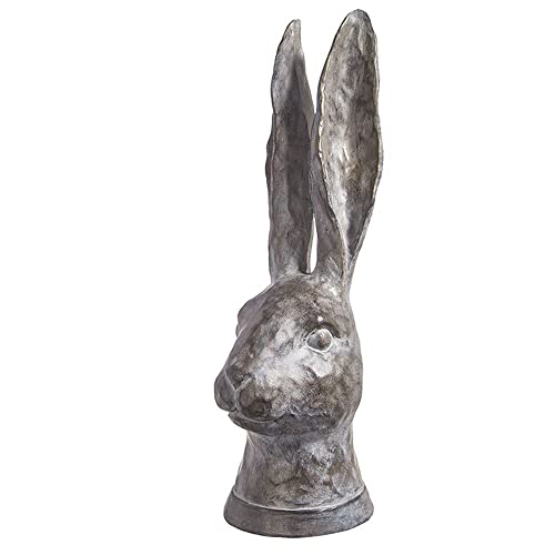 RAZ Imports Distressed Rabbit Bust, Black, 13.5 inches