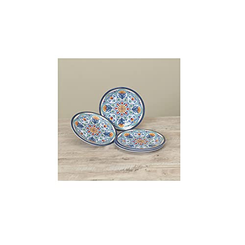 Gerson International Set of 4 Plates, 10.47-Diameter, Melamine