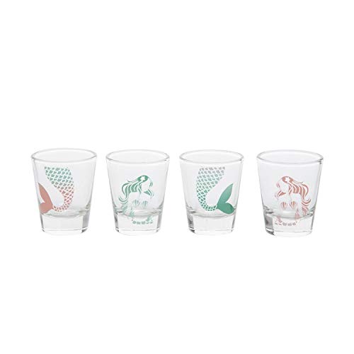 Beachcombers B22344 Two Toned Mermaid Shot Glass, Set of 4, 9.44-inch High