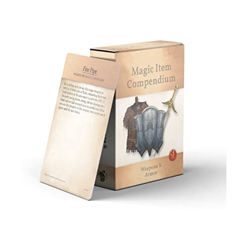 Flying Frog Nord Games Dungeons and Dragons 5th Edition Deck of Cards‚Äö√Ñ√¨Magic Item Compendium: Weapons and Armors 50 Cards-Games for Adults and Kids‚Äö√Ñ√¨DND Books ‚Äö√Ñ√¨ Gaming Accessories-Compatible with D&D 5e