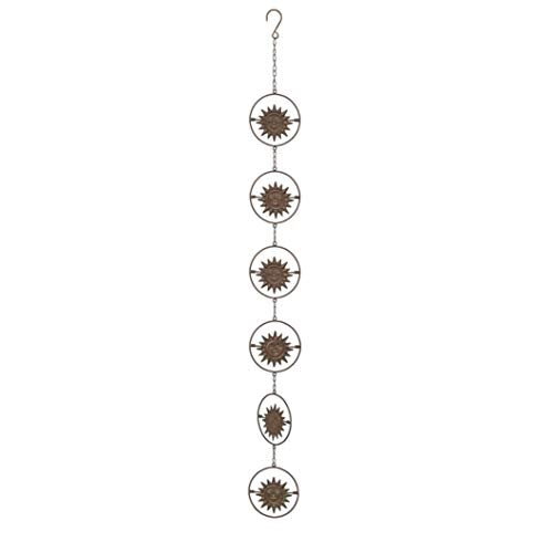 Ganz CG174857 Gold Patina Sun Face Kinetic Spinner Rain Chain, 51-inch Height