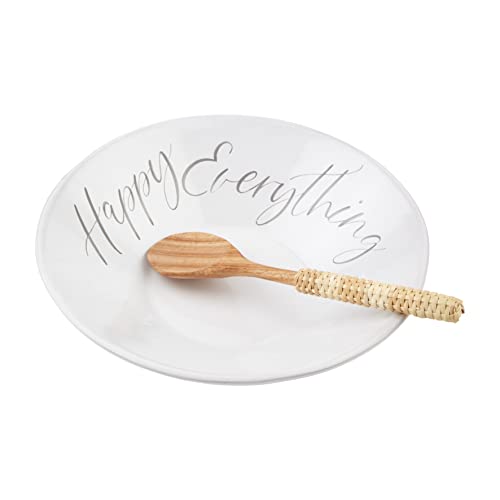 Mud Pie Green Dot Serving Bowl And Spoon Set, 9.5-inch