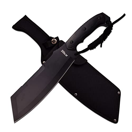 Master Cutlery Jungle Master ‚Äì Fixed Blade Machete ‚Äì Black Oxidized Stainless Steel Wharncliffe Blade, Full Tang Construction, Black Wood Handle, Includes Nylon Sheath, Outdoor, Hunt, Camp, Hike, Survival, JM-034