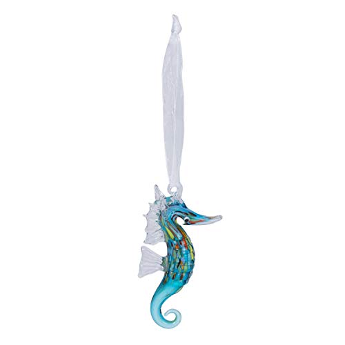 Beachcombers Glass Seahorse Hanging Figurine Ornament