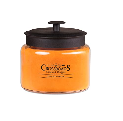 Crossroads Peach Cobbler Jar Candle, 64-Ounce, Paraffin Wax