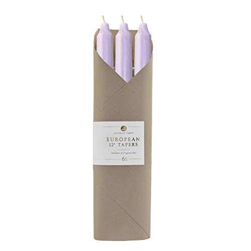 Northern Lights Candlestick Set 12" Tapers Candle Gift Luxury (Lilac)
