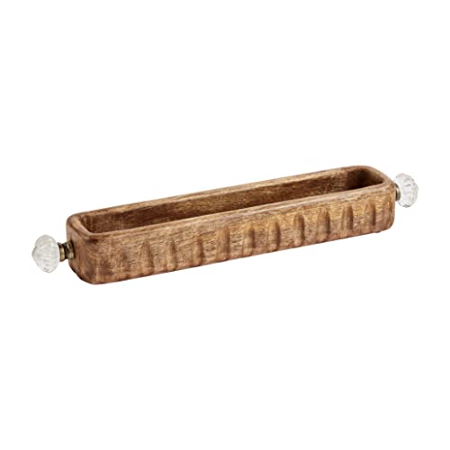 Mud Pie Marble And Wood Cracker Dish, 11 1/2-inch