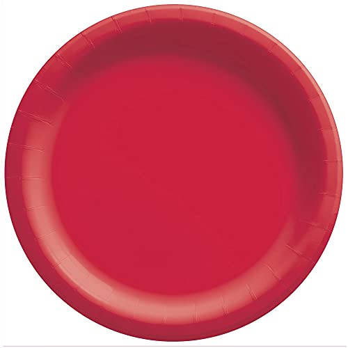 Amscan Apple Red Big Party Pack Paper Plates, 6 3/4", 50 Ct.