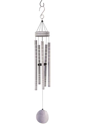 Red Carpet Studios 10214 Aluminum Wind Chime, 40-Inches, Silver & Grey