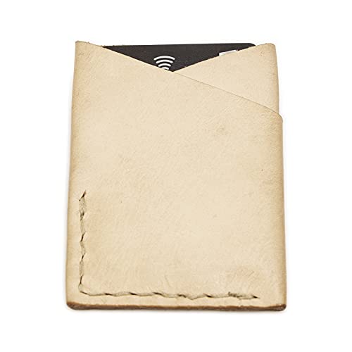 Alta Andina Slim 3 Pocket Leather Wallet | Minimalist, Vegetable Tanned Leather Card Holder | 3 Slots For Business Cards, ID, & Credit Cards (Natural)
