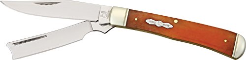 Blue Ridge Knives Rough Ryder Razor Trapper Orange Bone