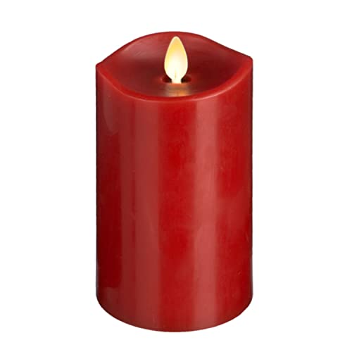 Ganz Cottage Collectibles Luxury Lite Home Decor Flameless LED Wax Pillar Candle , Red