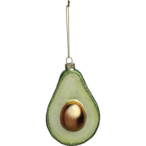 Primitives by Kathy Funny Christmas Food Glass Blown Ornaments for Christmas Tree Gift Giving White Elephant and More (Avocado)