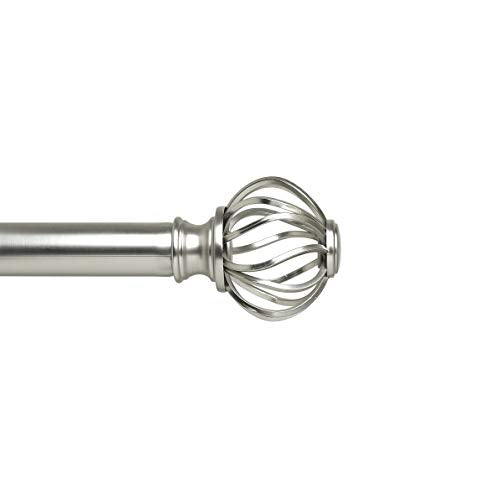 Umbra Regal Curtain Rod: with Cage Finials: 1-inch Diameter: Extends 36-72 inches, Nickel/Steel