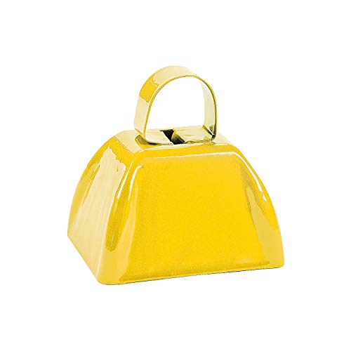 Fun Express - Yellow School Cowbells (UPC) - Toys - Noisemakers - Spirit Noisemakers - 12 Pieces