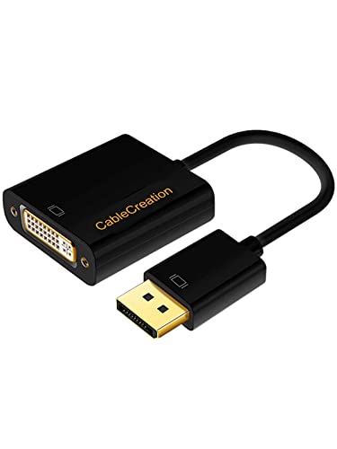 CableCreation DisplayPort to DVI Adapter, DP to DVI-I Converter DP Male to DVI Female Support 1080P@60Hz Full HD, 0.5 FT