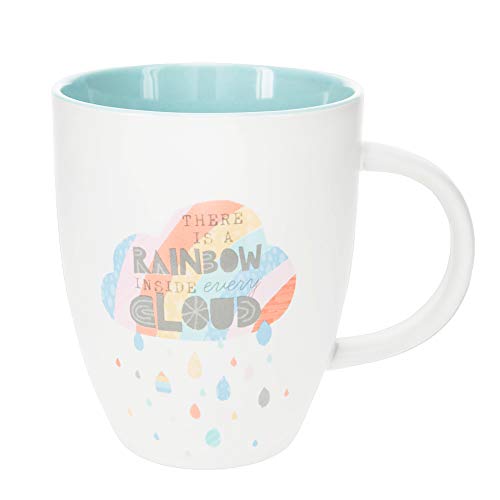 Pavilion Gift Company 61203 There Is A Rainbow Inside Every Cloud Cloud-20 Oz Stoneware Baby Coffee Cup Mug, 20 oz, White