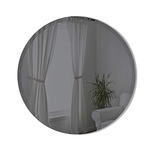 Umbra Hub Bevy Round Mirror for Entryways, Living Rooms and More, Doubles as Modern Wall Art, 24-Inch, Smoke