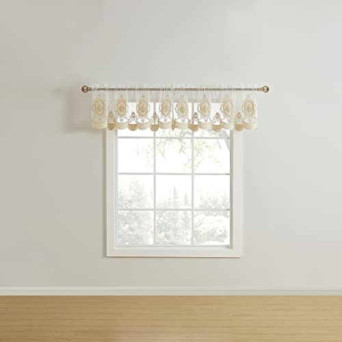Belle Maison Stylemaster(R) ZARI Lurex Sheer Valance with Velvet Embroidery