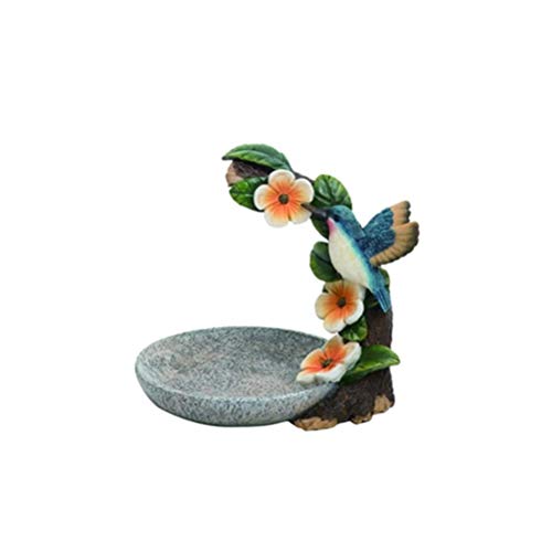 Valyria LLC Transpac A6181 Resin Hummingbird Tabletop Birdbath, 8.25-inch Length