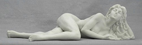 Unicorn Studio 9.13 Inch Matte Finish Nude Female Statue Figurine Lying Down, White