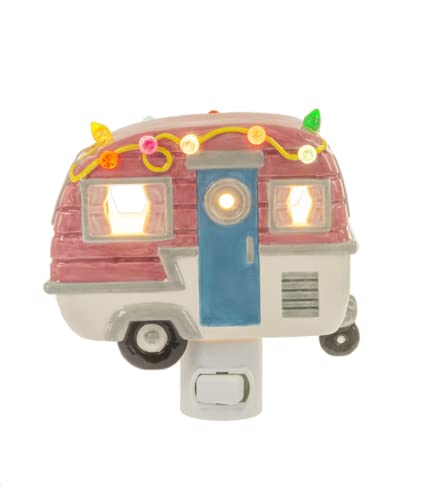 Ganz Camper Night-Light, Ceramic and Electrical, 4.50 Inches Width, 2 Inches Depth, 5.38 Inches Height, Multicolor