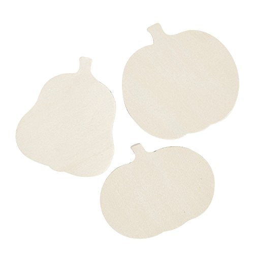 Fun Express Unfinished Wood Pumpkin Shapes - Set of 12 - DIY Fall Crafts