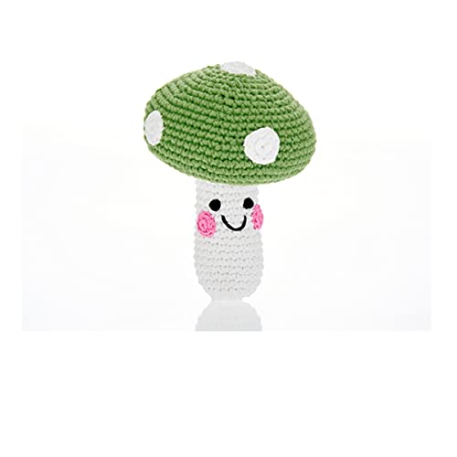 Pebble 200-005CA Fair Trade Handmade Crochet Friendly Toadstool, Green