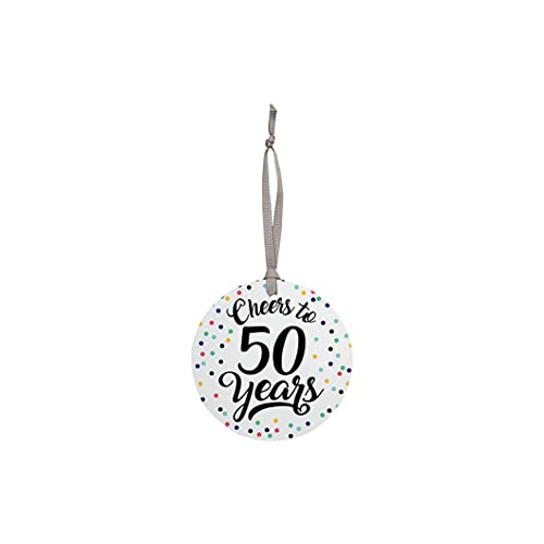 Carson Home Bottle Tag, 3.5-inch Diameter, MDF (50 Years)