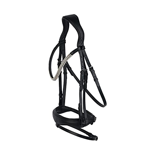 HORZE Somerset Fancy Show Bridle - Black - Pony