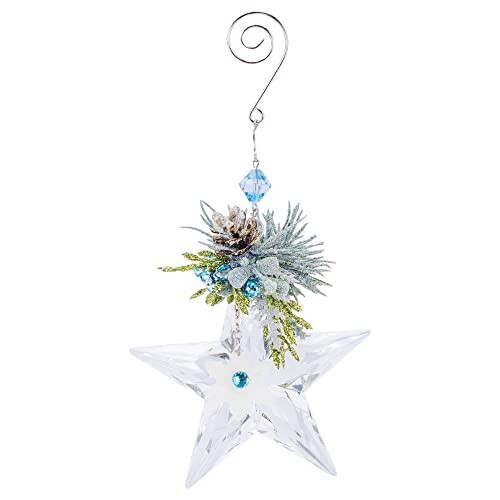 Ganz Winter Ice Star Ornaments, Acrylic, 6.50 Inches Height, Blue