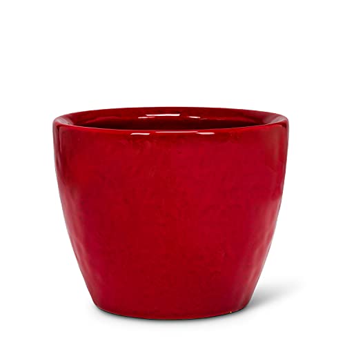 Abbott Collection  27-INFERNO-0079 Small Round Planter, Red