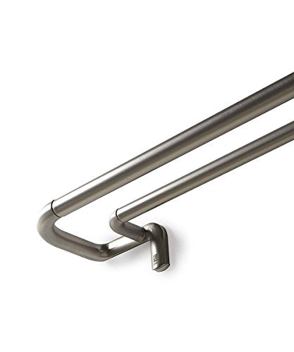 Umbra 48-88 Inch Twilight Double Rod Set  Wrap Around Design is Ideal for Blackout Room Darkening Curtains, 48 to 88 Inch, Matte Nickel, 88-Inch