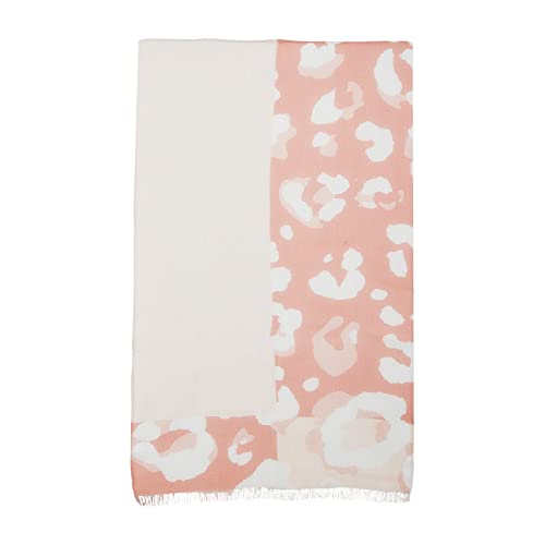 Mud Pie Leopard Block Scarf, Blush
