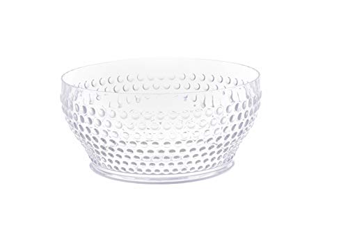 Tablecraft 320005 Simply Swell Collection Salad Bowl, 4.5-Quart, 10.125" x 10.125" x 4.75", Clear