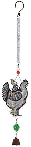 Sunset Vista Designs 92159 Bouncy Garden Decoration with Mini Cowbell, 11-Inch, Hen and Chicks