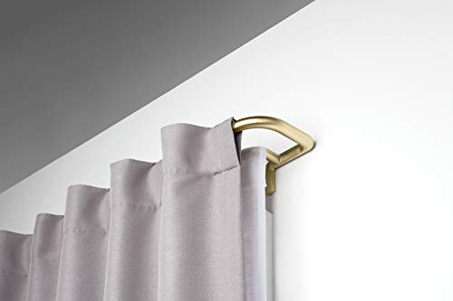 Umbra Twilight Double Rod Set  Wrap Around Design is Ideal for Blackout Room Darkening Curtains, 88 to 144 Inches, Brass