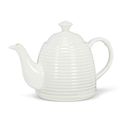 Abbott Collection  27 TPOT Beehive Shaped Teapot-9.5" L (28oz), 9.5 inches L, White
