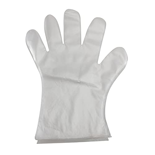 Baumgartens Plastic Disposable Economy Medium-Weight Gloves, Large Size, Clear, Pack of 100