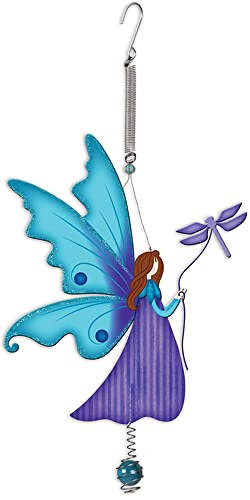 Sunset Vista Designs Blue Fairy Bouncy, 16.14-inch Height, Home Decor, Christmas, Holiday Season