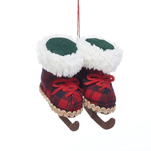 Giftcraft 683385 Christmas Plaid Skate Ornament, 4-inch Height, Polyester