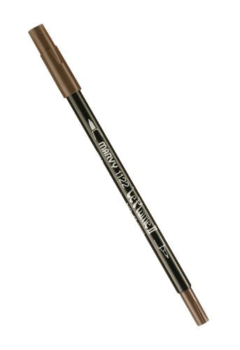 Uchida 1122-C-45 Marvy Extra Fine Tip Le Plume II Double Ender Marker Pen, Sepia