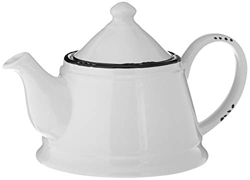 Abbott Collection  Enamel Look Stoneware Teapot, White
